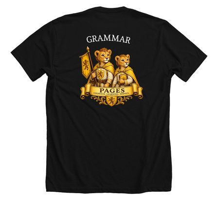 Grammar Gear, a Solid Black Blend Premium Unisex Tee (back-view)