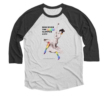 Pride 26, a Black and Heather White 3/4 Sleeve Baseball Tee