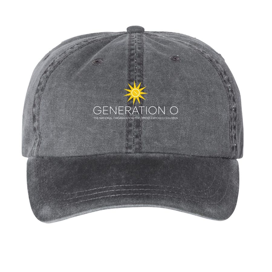 Logo Dad Hat, a Black Printed Pigment Dye Baseball Cap