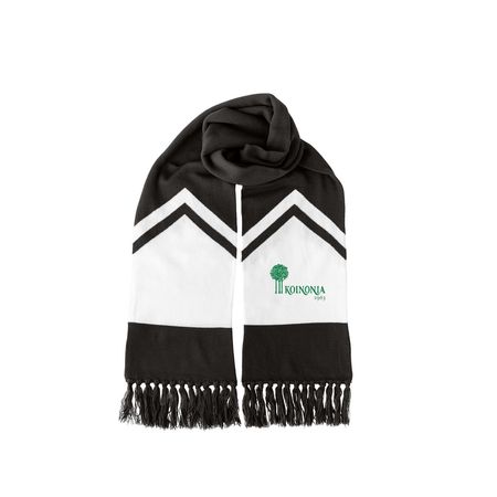 Koinonia Scarf, a Black/ White Two-Tone Gameday Scarf