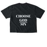 Choose God over sin Month, a Black Comfort Colors Boxy Tee (back-view)