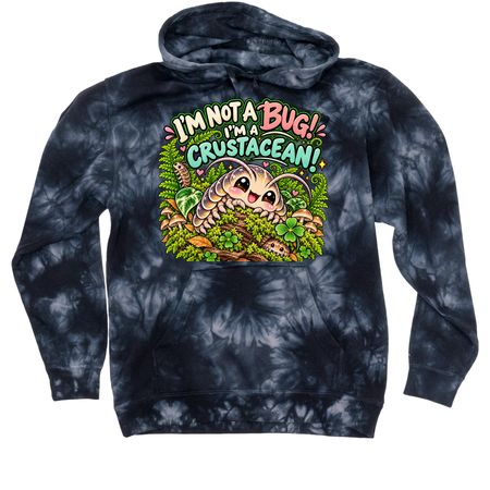Not A Bug!, a Black Tie Dyed Pullover Hoodie
