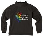 Arvada Center Dance Pride Merch, a Deep Black Allmade Women?s Organic CVC Zip-Up Hoodie (back-view)