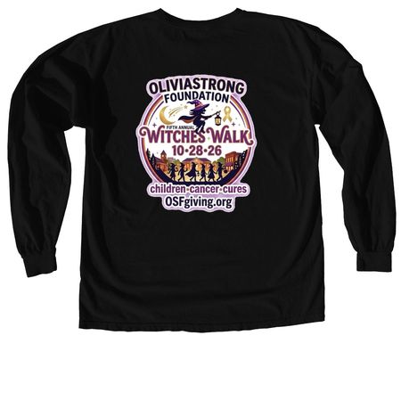 5th Annual Witches Walk, a Black Comfort Colors Long Sleeve Tee