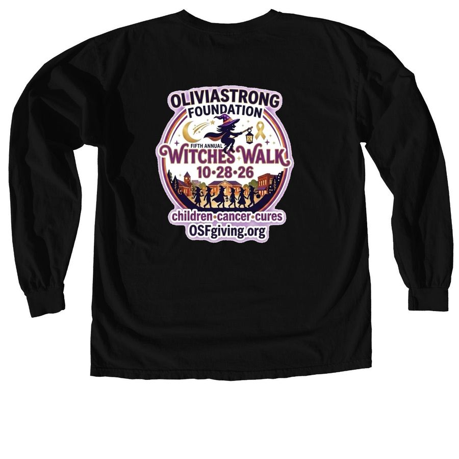 5th Annual Witches Walk, a Black Comfort Colors Long Sleeve Tee