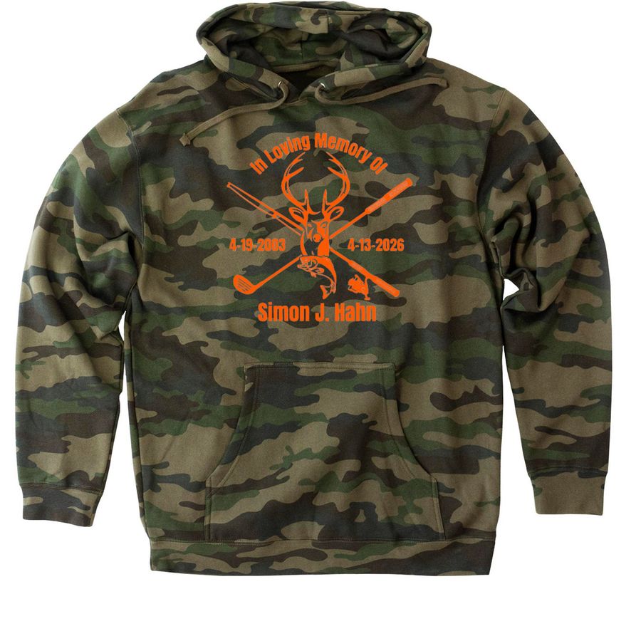 Simon Jess Hahn, a Forest Camo Heavyweight Camo Pullover Hoodie