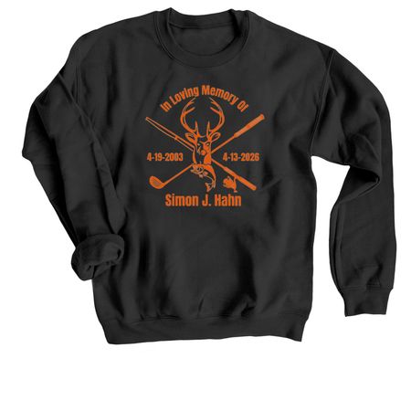 Simon Jess Hahn, a Black Crewneck Sweatshirt