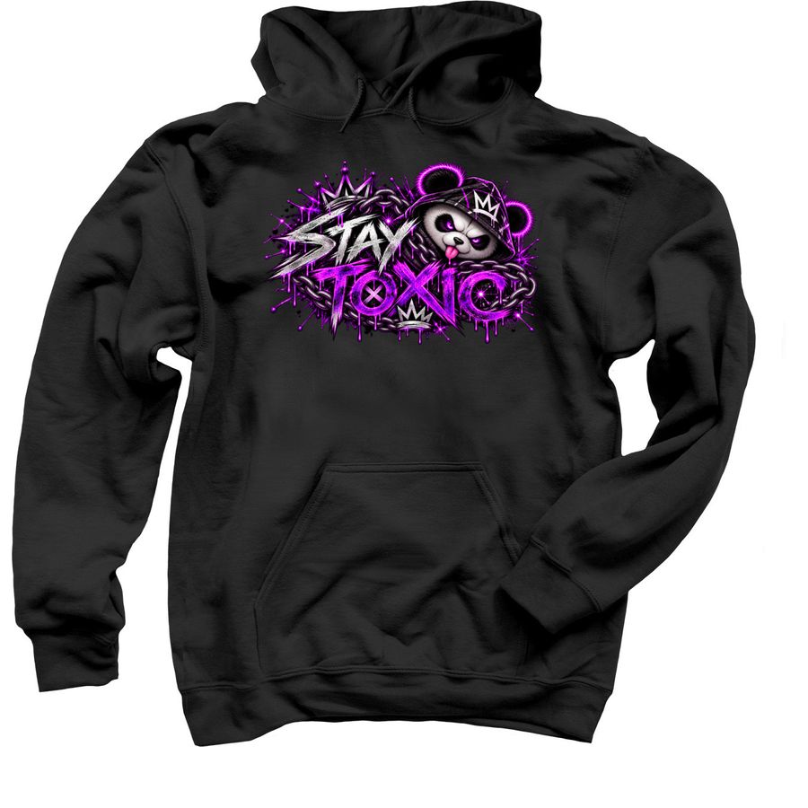 Panda Hoodie, a Black Pullover Hoodie