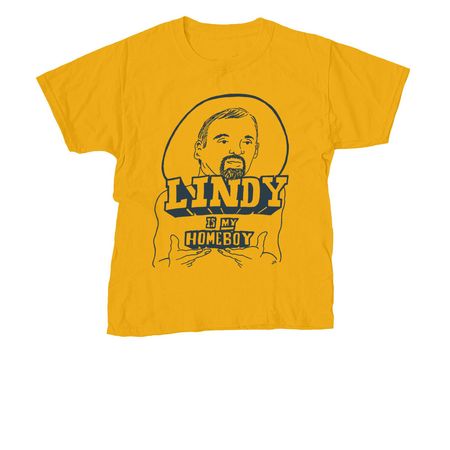 LINDY IS MY HOMEBOY, a Gold Youth Unisex Tee