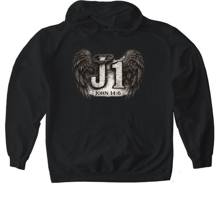 JESUS 1ST!, a Black Gildan Softstyle Pullover Hoodie