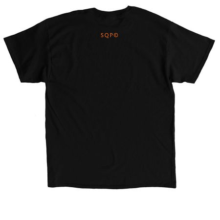 Young Wild & Free (orange), a Black Classic Unisex Tee (back-view)