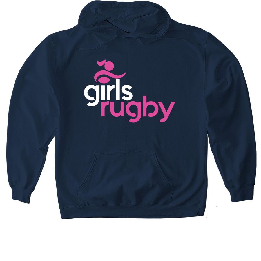 Girls Rugby Dark Sweatshirts, a Navy Gildan Softstyle Pullover Hoodie