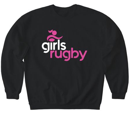 Girls Rugby Dark Sweatshirts, a Black Softstyle Crewneck Sweatshirt
