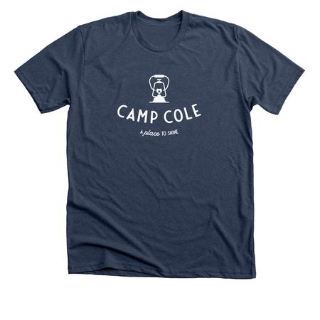 Camp Cole Basics, a Heather Navy Premium Unisex Tee
