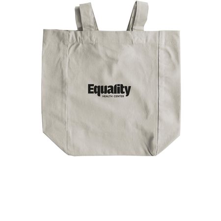 "Still, We Stand." Tote, a Natural Recycled Cotton Tote Bag (back-view)