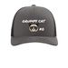 Grumpy Hat, a Charcoal/ Black Printed Snapback Trucker Cap