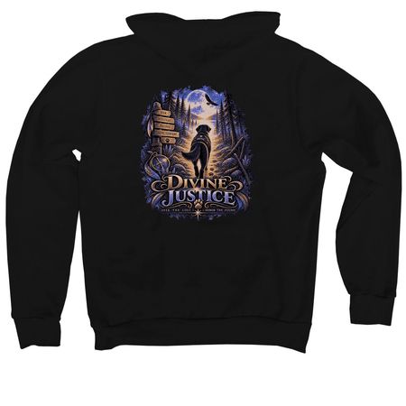 Help Build Divine Justice, a Black Premium Pullover Hoodie