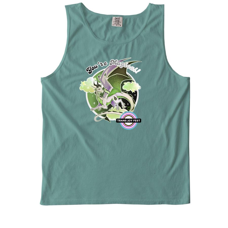 5th annual Trans Joy Fest- Agender Design, a Seafoam Comfort Colors Tank Top