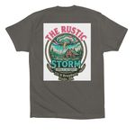 The Rustic Storm, a Asphalt Premium Cotton Tee (back-view)