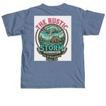 The Rustic Storm, a Blue Jean Comfort Colors Unisex Tee (back-view)