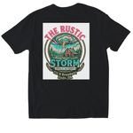 The Rustic Storm, a Black Softstyle Cotton Tee (back-view)