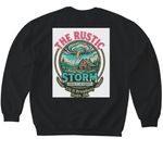 The Rustic Storm, a Black Softstyle Crewneck Sweatshirt (back-view)