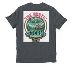 The Rustic Storm, a Terrain Grey Allmade Organic Cotton Unisex Tee (back-view)