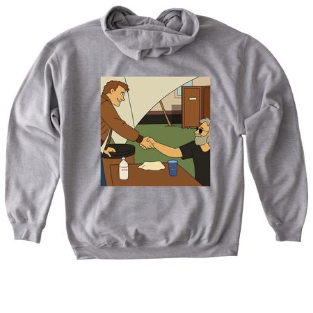 Bruce and Jerry, a Sport Grey Gildan Softstyle Pullover Hoodie (back-view)