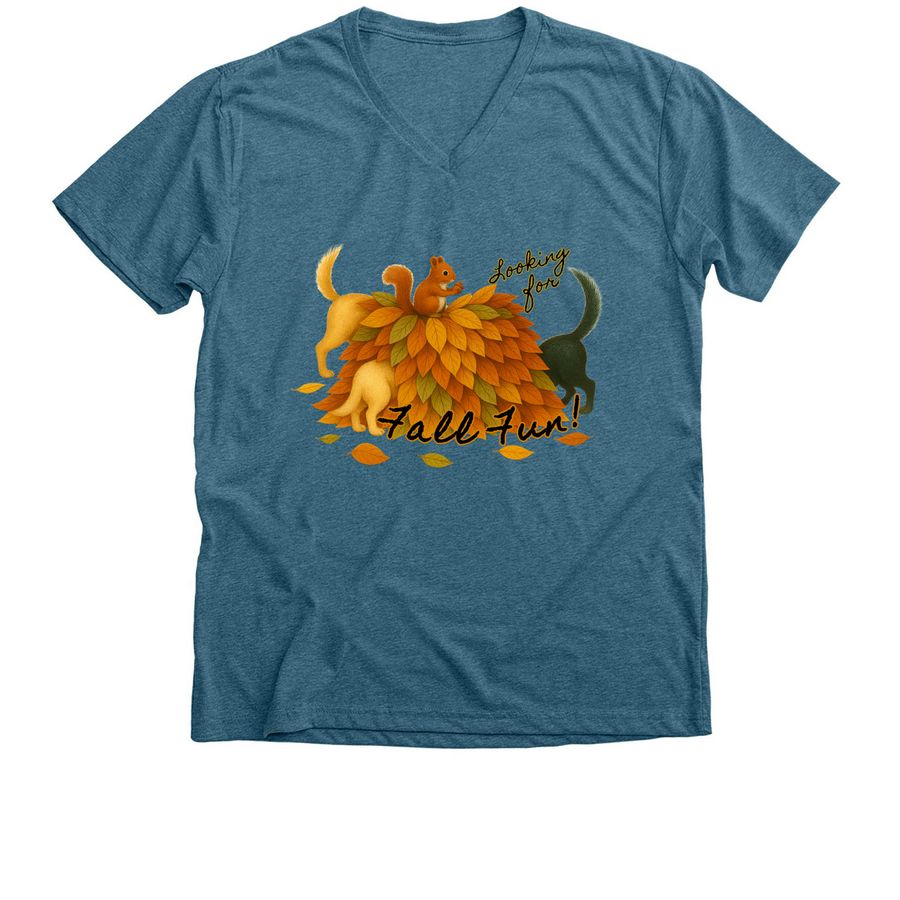 October Shirt of the Month, a Heather Deep Teal Premium V-Neck Tee