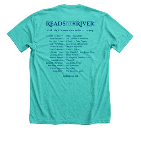 2022-2023 Cocktails & Conversation Shirts, a Heather Sea Green Premium Unisex Tee (back-view)