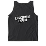 Enrichment Expert, a Black Comfort Colors Tank Top (back-view)