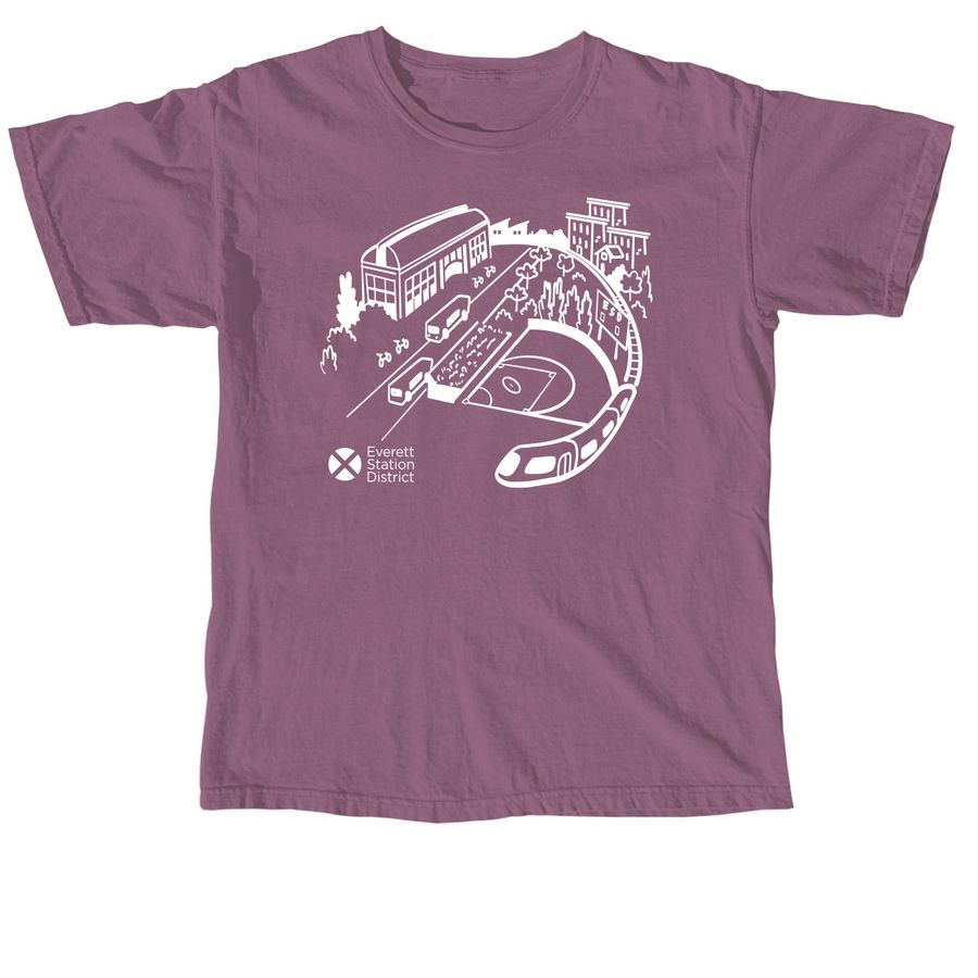 Everett Station District, a Berry Comfort Colors Unisex Tee