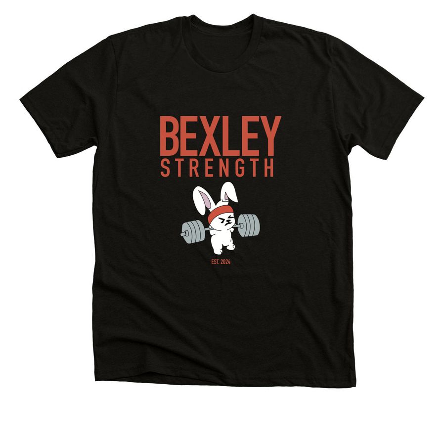 Bexley Strength Bunny, a Black Heather Premium Unisex Tee