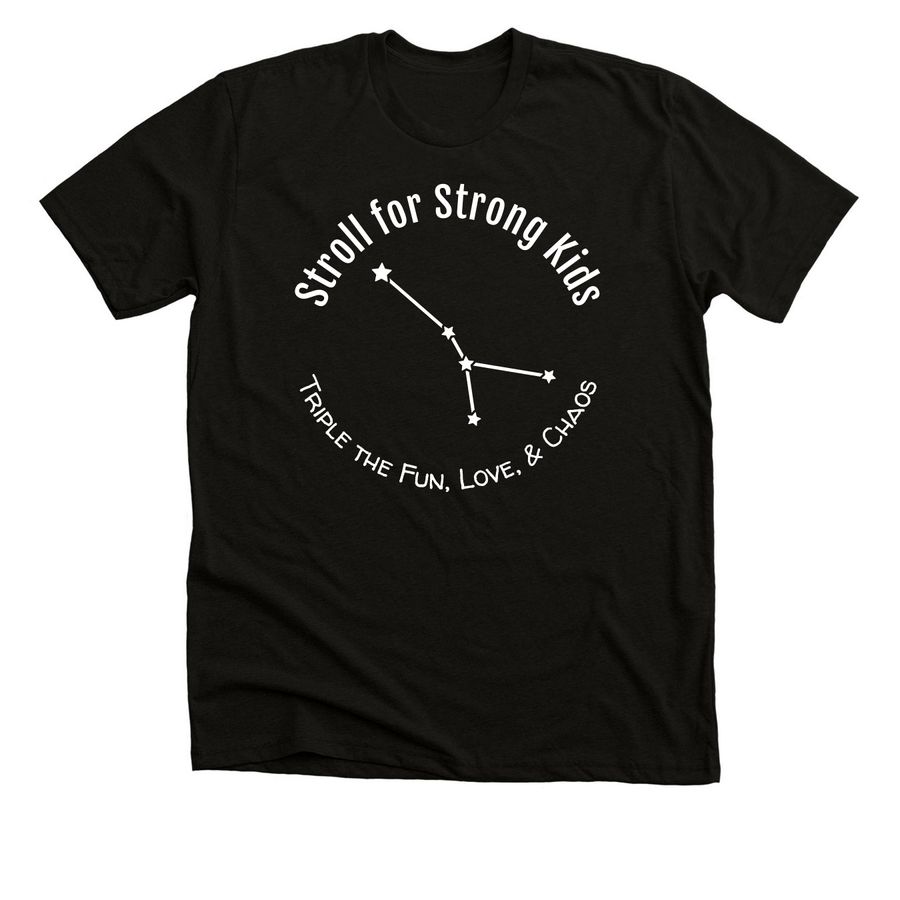 Triple the Fun, Love, & Chaos - Constellation, a Black Heather Premium Unisex Tee