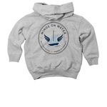 Wings on Water Toddler Collection, a Heather Toddler Pullover Hoodie (back-view)