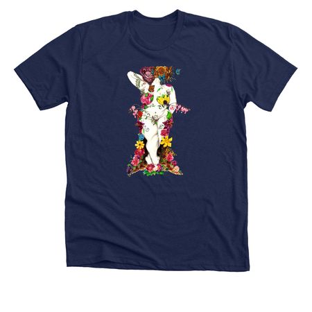 Fat Flower Femme, a Solid Navy Blend Premium Unisex Tee