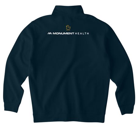 RN- Quarter Zip, a Classic Navy Midweight Quarter Zip Pullover (back-view)