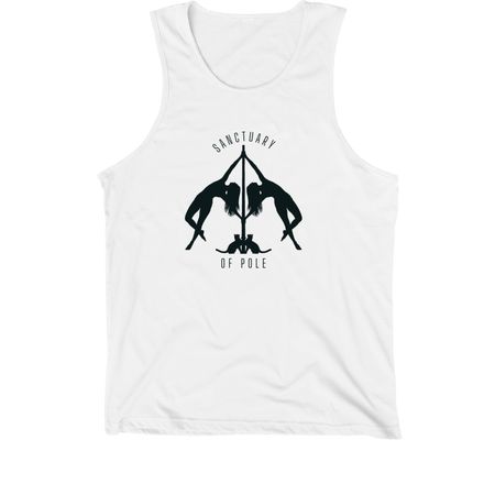 Front Only too - Black Logo&nbsp;, a White Premium Cotton Tank