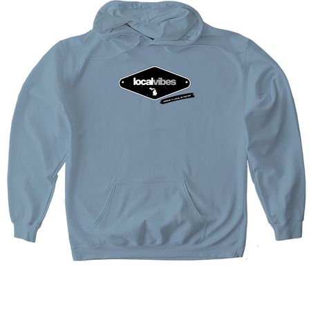 Local Vibes 989 Gear, a Stone Blue Gildan Softstyle Pullover Hoodie