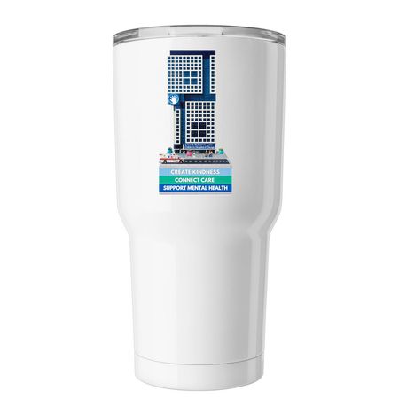 Break the Stigma Tumbler, a White Insulated Tumbler (back-view)