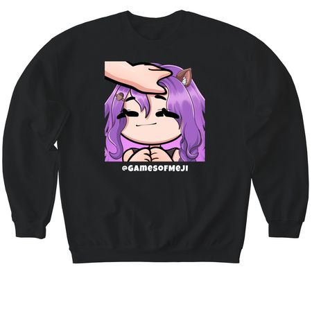 Headpat, a Black Softstyle Crewneck Sweatshirt