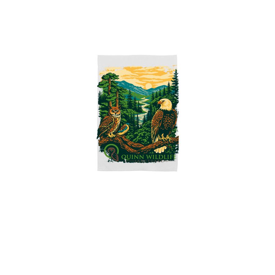 Quinn Wildlife Sanctuary Yard Flag, a White 12" x 18" Yard Flag