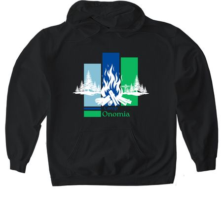 Bonfire, a Black Gildan Softstyle Pullover Hoodie
