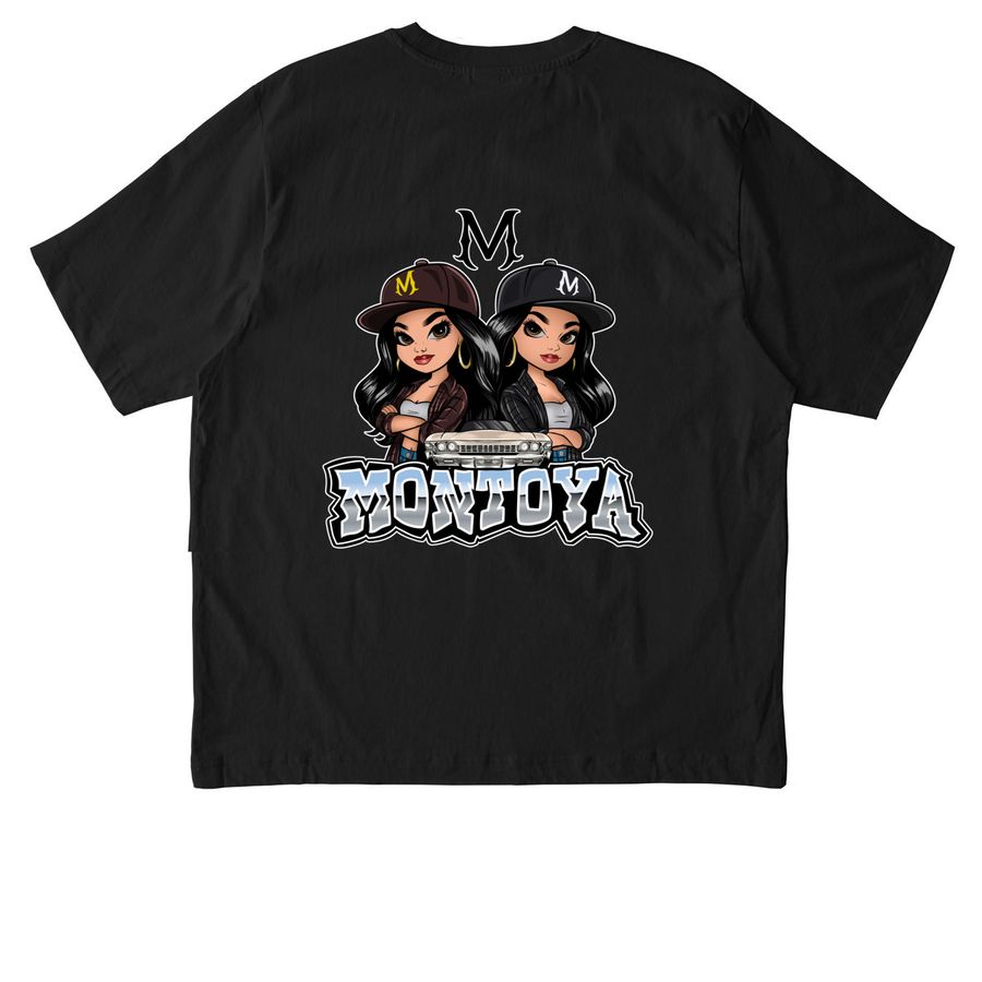 Montoya Twinz 2026 White Logo, a Black Stanley/Stella Unisex Freestyler Heavyweight Tee (back-view)