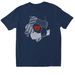 Dismantling Racism, a Navy Softstyle Cotton Tee (back-view)