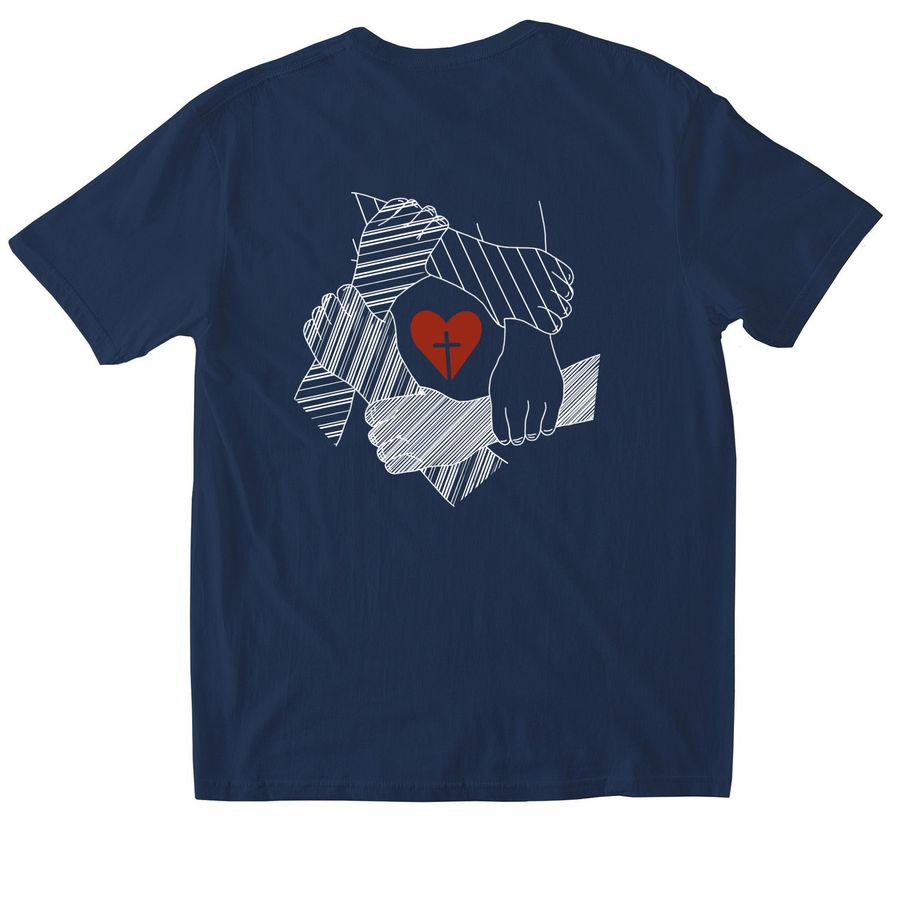 Dismantling Racism, a Navy Softstyle Cotton Tee (back-view)