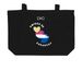 For Those Who Don't Have Mothers..., a Black Large Organic Cotton Tote Bag (back-view)
