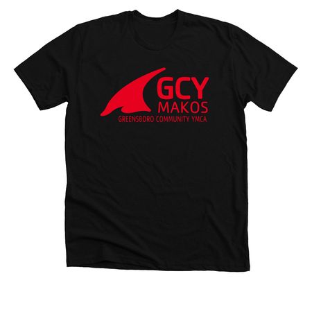 Makos Logo - Red, a Solid Black Blend Premium Unisex Tee
