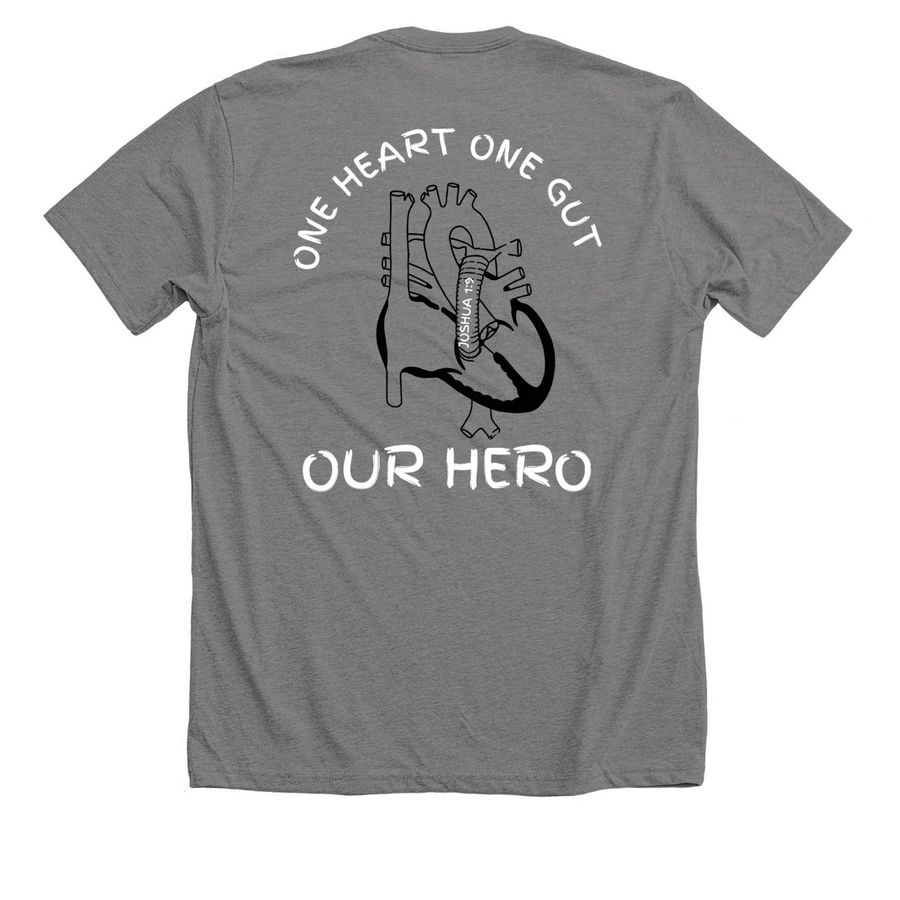 Hudson Strong, a Deep Heather Premium Unisex Tee (back-view)