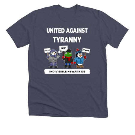 United We Stand, a Heather Midnight Navy Premium Unisex Tee